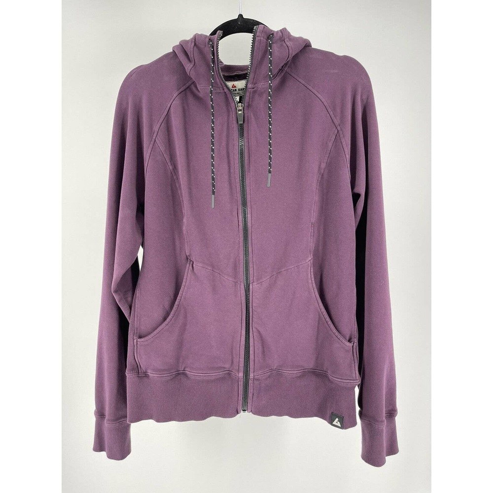 American Giant Classic Full Zip Hoodie Purple Pockets Size XL